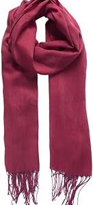 Pashmina Cachecol Echarpe Feminina Lisa com Franja 170x65cm Toque Macio, Ideal para Outono Inverno e Meia Estação