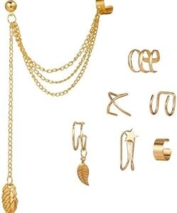 07 Piercing e Brinco Fake Auricular Ear Cuff Falso Orelha