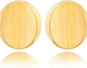 Brinco Bijuteria Lainey Chapa Oval Dourado