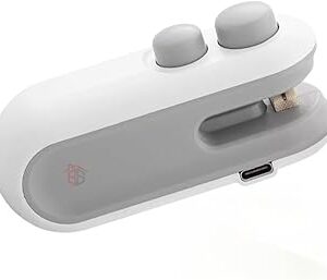 Mini Selador Portátil, Sela e corta Sacos Plásticos, Portátil, Mantenha Alimentos Sempre Frescos, Cabe na Bolsa, Com Lâmina de Corte, Prática, Conserva Alimentos, Carrega por USB Premium, Marca KONRAD