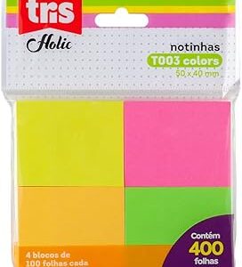 Nota Autoadesiva, Tris, 7897476677446, Multicor, pacote de 100