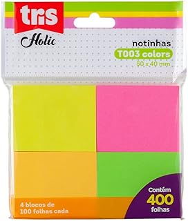 Nota Autoadesiva, Tris, 7897476677446, Multicor, pacote de 100