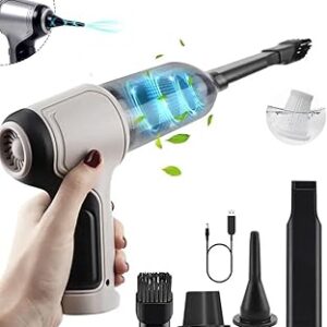 Aspirador de Pó Portátil Soprador 2 em 1 Multifuncional Sem Fio Recarregável USB Ideal Para Limpeza de Carro, Sala, Cozinha, Quarto, Banheiro, Escritório (Verde) Exclusivo da Marca Layed®