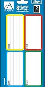 Tilibra - Etiqueta Escolar Adesiva Académie, - 1 folha com 8 etiquetas