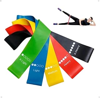 Kit 5 Faixas Elasticas Mini Band Para Exercício Funcional Corpo Todo Alongamento Musculação Faixa De Borracha Academia Faixa Elastica Para Treino Em Casa Ginastica Pilates Fisioterapia e Yoga Premium