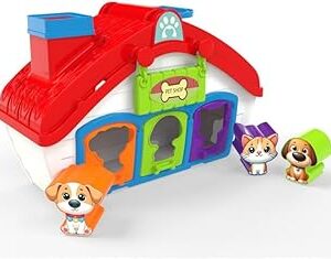 Casa de Brinquedo Pet Shop com Acessórios, 19 x 29 x 9 cm, 3 Animais de Estimação, para Crianças acima de 1,5 Anos