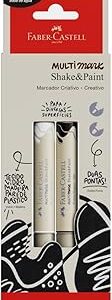 Marcadores MultiMark Multisuperfície Faber-Castell - Preto e Branco, 2 cores