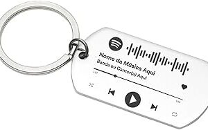 Chaveiro Personalizado Gravação Do Spotify Gravado A Laser