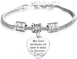 Pulseiras inspiradoras para tia, pulseiras motivacionais, presentes personalizados para mulheres, Medium, Aço inoxidável,