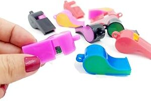 Conjunto com 50 Brinquedinhos Mini Brinquedo Plástico Nacional Kit para Lembrancinhas Mimos Prendas Sacolinha Surpresa Festas (50 Apitos Juiz)