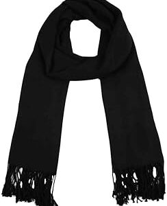 Echarpe Feminina Lisa com Franja em Viscose 180x70cm Acessório Versátil e Sofisticado para Outono Inverno e Meia Estação