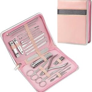 Kit Manicure e Pedicure Profissional Completo com Alicate, Lixas, Tesoura e Ferramentas de Unhas em Aço Inoxidável para Cuidados Pessoais e Salão de Beleza