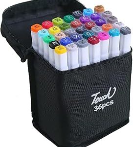 Caneta Marcador para Colorir Desenho Professional, Pontas Duplas, Codificados por Cores, Segurança Garantida, Caixa de Bônus marcadores artisticos de Arte para Estudantes Adultos Artistas Desenho Colorir Desenho 36 Cors