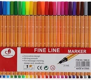 Canetas Coloridas Ponta Fina Fineliner 0.4mm Kit 24 Cores