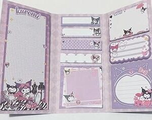 Genérico Bloco de notas adesivas Decorado Kawaii com proteção para guardar - Excelente material escolar para volta às aulas - Papelaria Fofa - 1 Pacote de 15 cm x 7 cm
