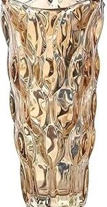 Vaso de vidro grosso primeira linha flores, decoração, sala (Ambar)