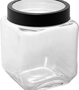 LYOR - Pote de Vidro Com Tampa de Metal e Acrílico Gran Gastro Preta 1,2L - Organização - Decoração - Utensílios de Cozinha - Enxoval - Armazenamento - Utilidades Domésticas