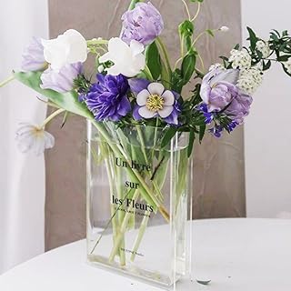 Vaso de flores transparente, suporte de flores de acrílico e organizador que economiza espaço, decoração de casa moderna