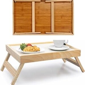 Mesa Para Café da Manhâ Dobrável De Madeira Refeições Na Cama 38X24cm