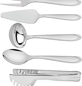 Jogo de Utensílios Tramontina Utility em Aço Inox Acabamento Brilho 5 Peças