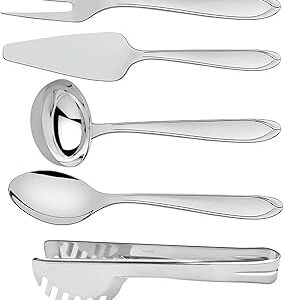 Jogo de Utensílios Tramontina Utility em Aço Inox Acabamento Brilho 5 Peças