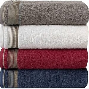 Kit Com 4 Toalhas Banhão Gigante Alta Absorção Sublime 70x150cm - KIT 2 (Gris/Branco/Terracota/Azul)