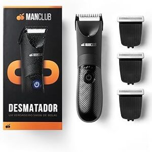 O Desmatador® da MANCLUB®: Aparador Elétrico de Pelos Corporais + 3 Lâminas de Cerâmica com Tecnologia Anti-Cortes, À Prova D'água