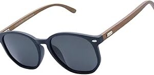 Oculos de Sol Hexagonal Premium Bambu Classico Retro UV400 Masculino Feminino Unisex - Modelo Tulum Polarizado - Cacife Brand