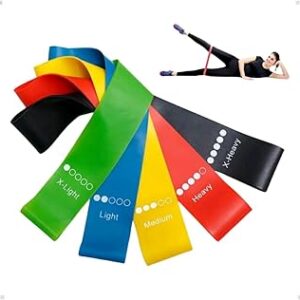 Kit 5 Faixas Elasticas Mini Band Para Exercício Funcional Corpo Todo Alongamento Musculação Faixa De Borracha Academia Faixa Elastica Para Treino Em Casa Ginastica Pilates Fisioterapia e Yoga Premium