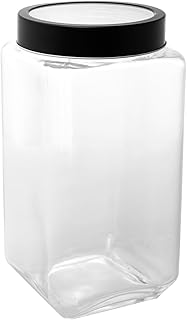 LYOR Pote de Vidro Com Tampa de Metal e Acrílico Gran Gastro Preta 1,7L - Organização - Decoração - Utensílios de Cozinha - Enxoval - Armazenamento - Utilidades Domésticas