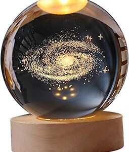 Luminária de Mesa LED Bola de Cristal 3D Space Brilhante (Via Láctea)