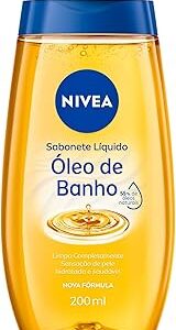 NIVEA Sabonete Líquido Óleo de Banho 200ml - Com 55% de óleos naturais, produz espuma cremosa e proporciona hidratação intensa, maciez e cuidado único com a pele