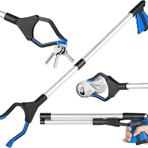 80 cm Pegador de Objetos Garra Mão Mecânica, Garra de Alcance Dobrável para Pegar, Ferramenta de Coleta com Mandíbula Giratória de 360°, Ferramenta de Alcance Pegador de Objetos a Distancia