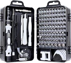 Conjunto de Chaves de Fenda de Precisão 115 em 1 Kit Ferramentas Reparo com Driver Magnético para Celular PC iPhone Notebook Console Óculos Câmera Bolsa Portátil Inclui 98 Bits Acessórios